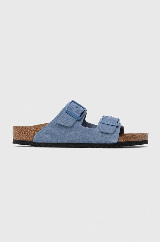 Birkenstock klapki zamszowe dziecięce Arizona Kids VL Planet friendly niebieski 1026915.24.35