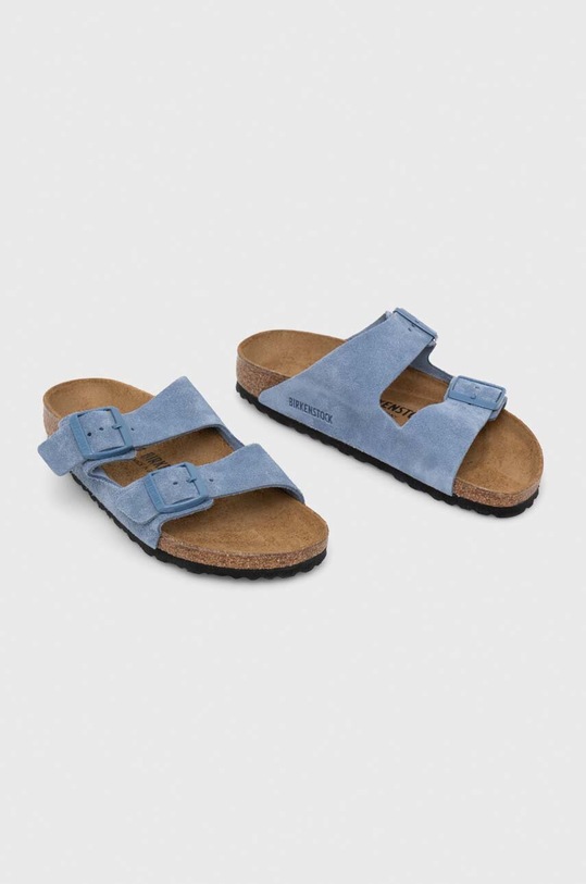 Birkenstock ciabatte in pelle scamosciata bambino/a Arizona Kids VL 1026915.36.39 blu SS24
