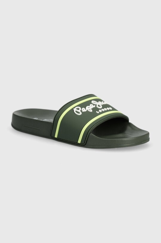 Pepe Jeans papuci SLIDER LOGO B verde PBS70054.B