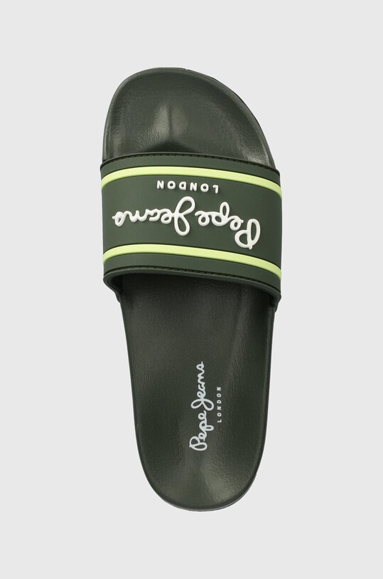 Pepe Jeans papuci SLIDER LOGO B verde PBS70054.B