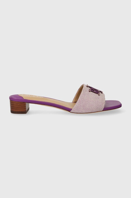 Шльопанці Lauren Ralph Lauren Fay Logo лицьова шкіра фіолетовий 802925252005.500