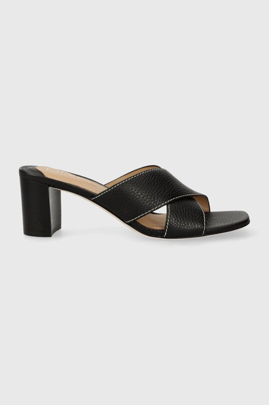 Шкіряні шльопанці Lauren Ralph Lauren Freddi блок чорний 802925266001.001