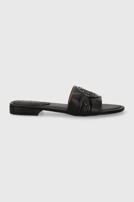 Lauren Ralph Lauren klapki skórzane Alegra III płaski czarny 802929591001.001