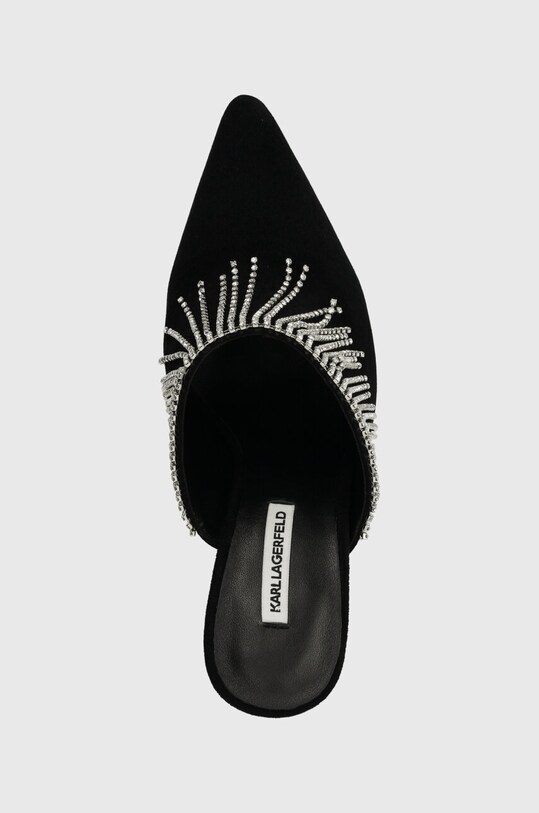 Semišové šľapky Karl Lagerfeld DEBUT II čierna KL32004.000
