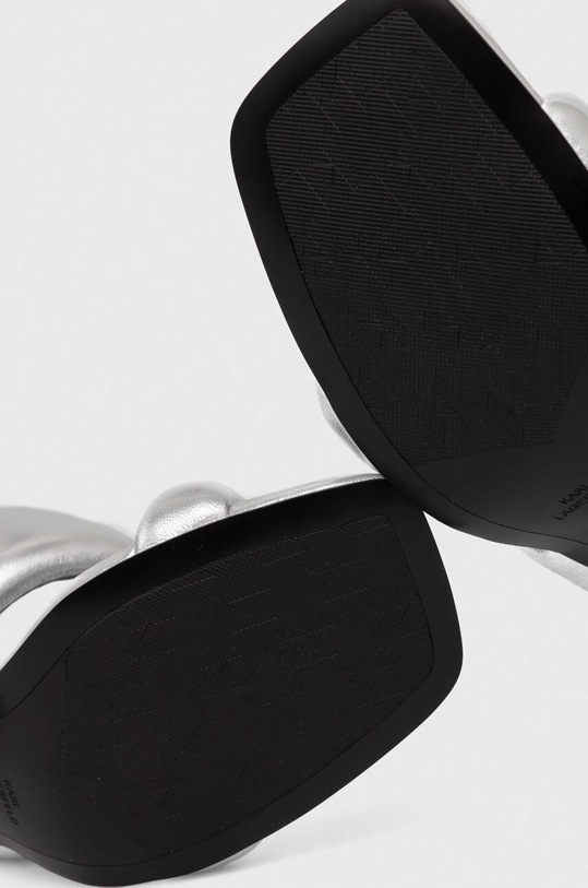 Usnjeni natikači Karl Lagerfeld IKON HEEL KL39005A.0SL srebrna
