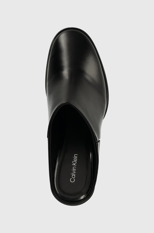 Kožené šľapky Calvin Klein GEO BLOCK MULE 60 čierna HW0HW01844