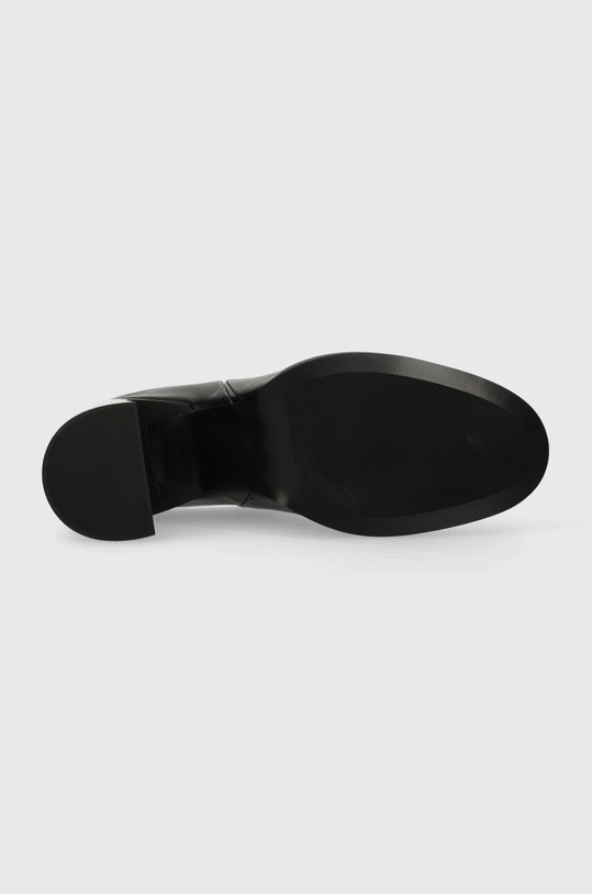 Kožené šľapky Calvin Klein GEO BLOCK MULE 60 HW0HW01844 čierna