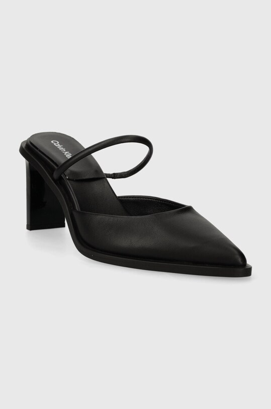 Calvin Klein slapi de piele PADDED CURVED STIL MULE PUMP 70 HW0HW01991 negru SS24