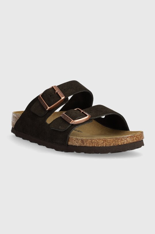 Birkenstock ciabatte slide in camoscio Arizona 1027083 marrone SS24