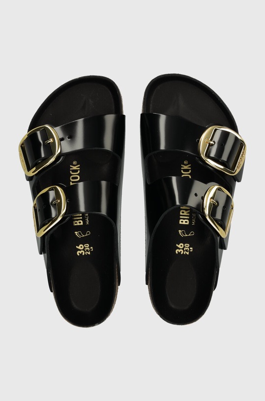Birkenstock klapki skórzane Arizona Big Buckle czarny 1021471