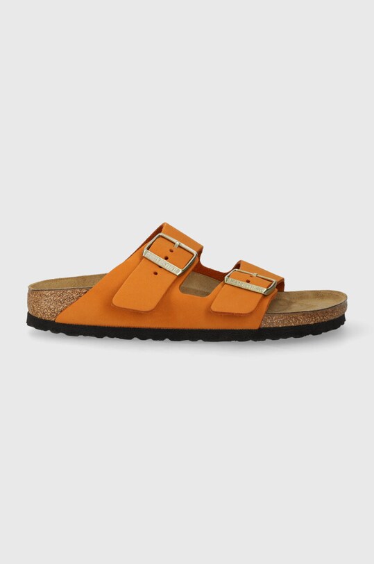 Natikače od nubuk kože Birkenstock Arizona ravna narančasta 1026732
