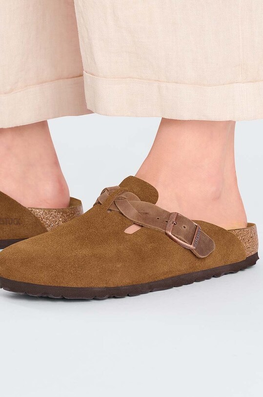 Замшевые шлепанцы Birkenstock Boston 1026713
