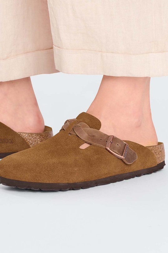 Παντόφλες σουέτ Birkenstock Boston 1026713