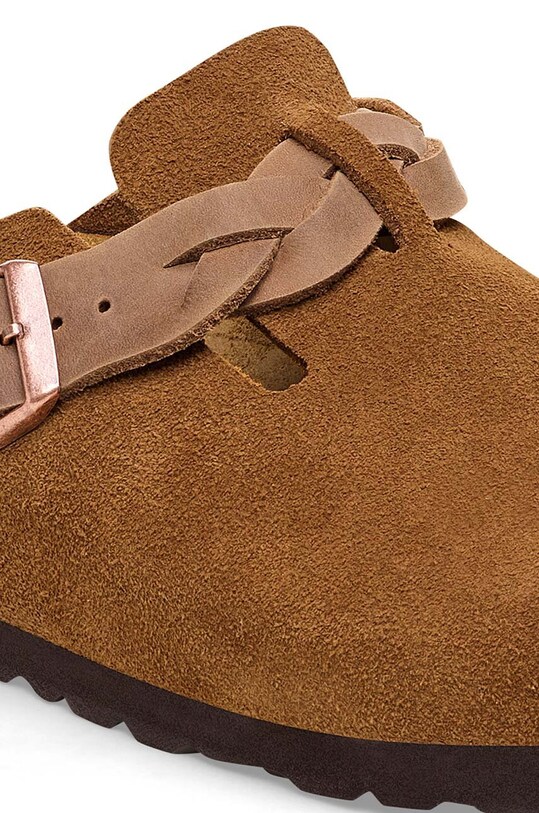 Обувь Замшевые шлепанцы Birkenstock Boston 1026713 коричневый