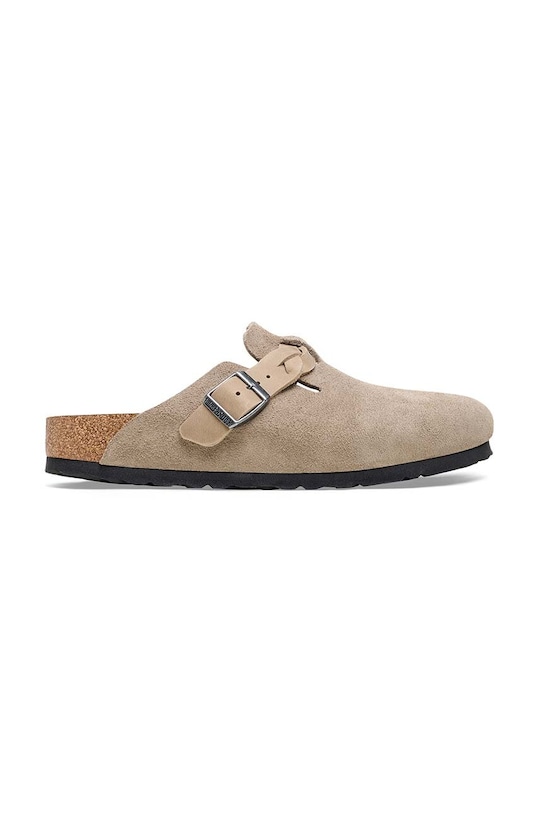 Semišové šľapky Birkenstock Boston Braided semišová koža béžová 1026694