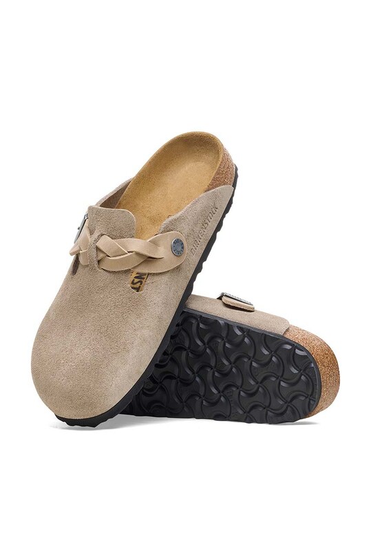 Semišové šľapky Birkenstock Boston Braided 1026694