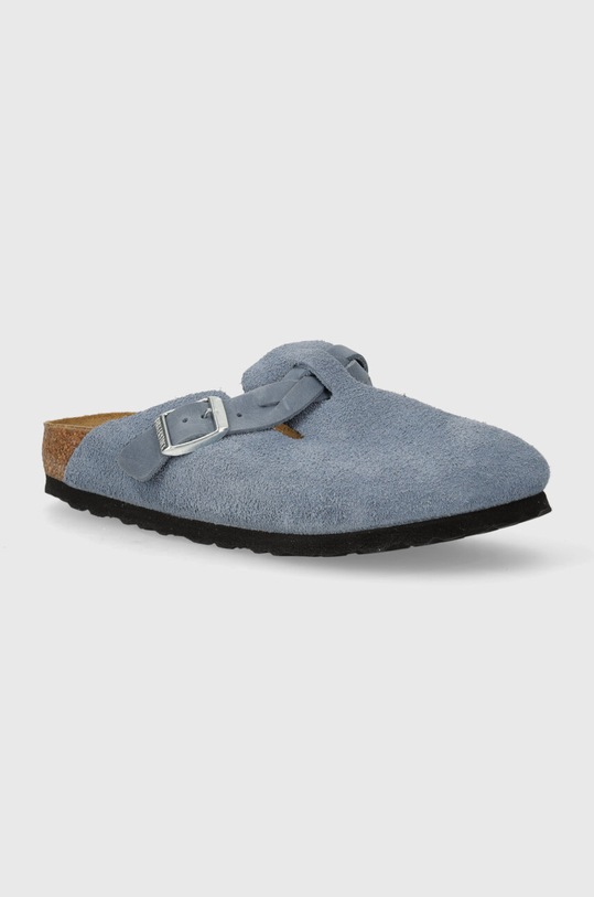 Παντόφλες σουέτ Birkenstock Boston φλατ μπλε 1026659