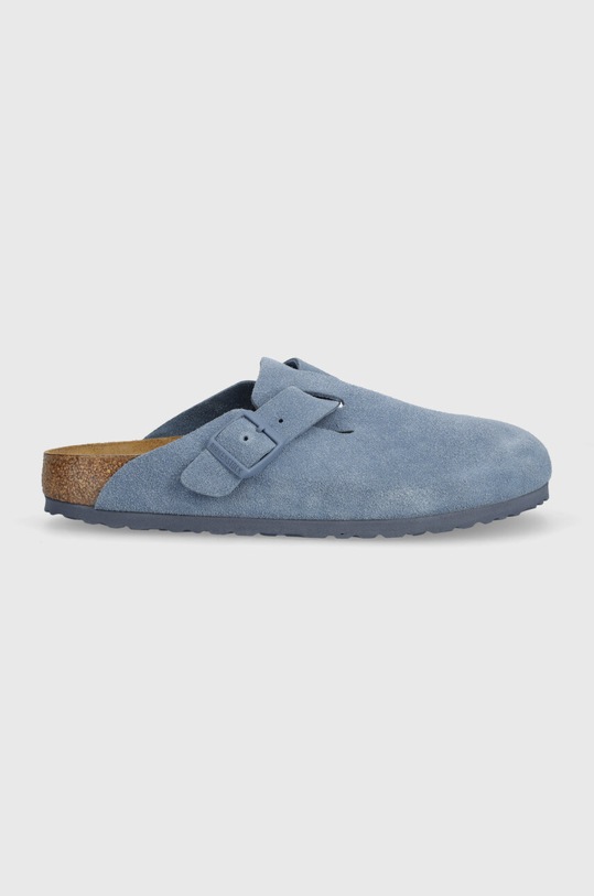 Замшеві шльопанці Birkenstock Boston віденський блакитний 1026804