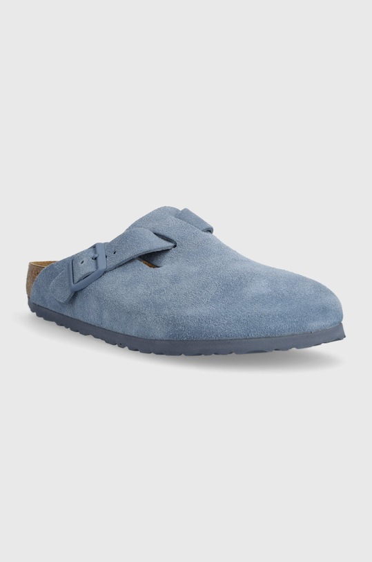 Замшеві шльопанці Birkenstock Boston 1026804 блакитний SS24