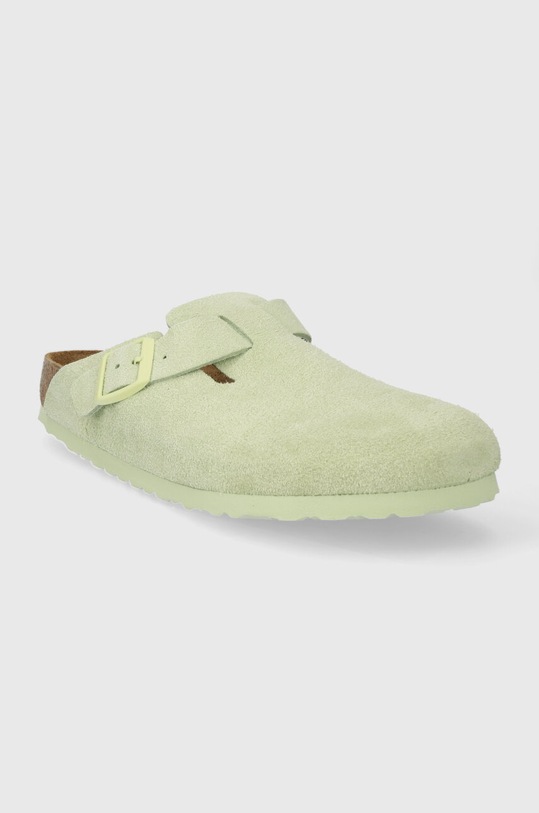 Замшевые шлепанцы Birkenstock Boston 1026810 зелёный SS24