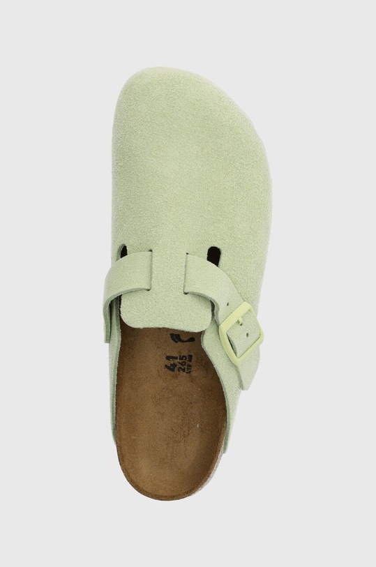 Замшевые шлепанцы Birkenstock Boston зелёный 1026810