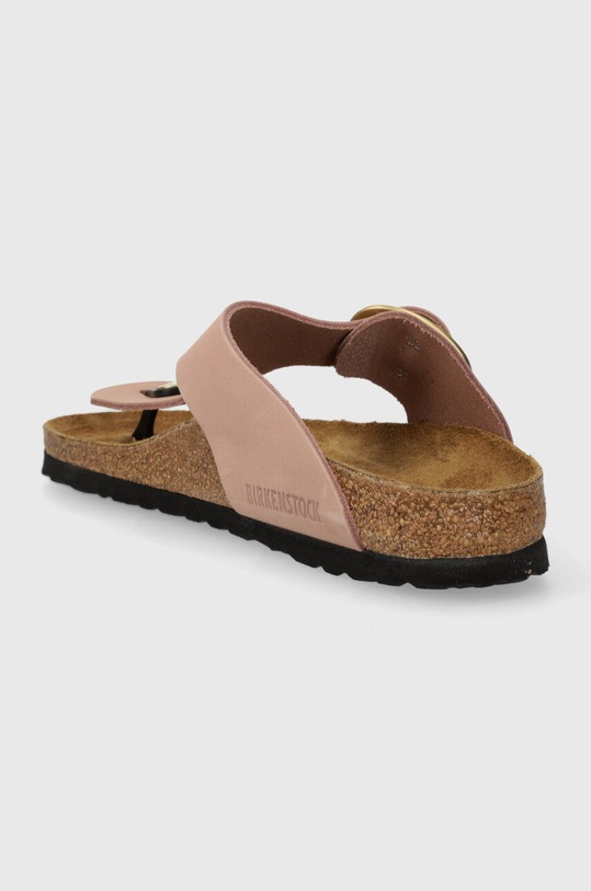 Încălțăminte Birkenstock slapi din piele intoarsa Gizeh Big Buckle 1027113 roz
