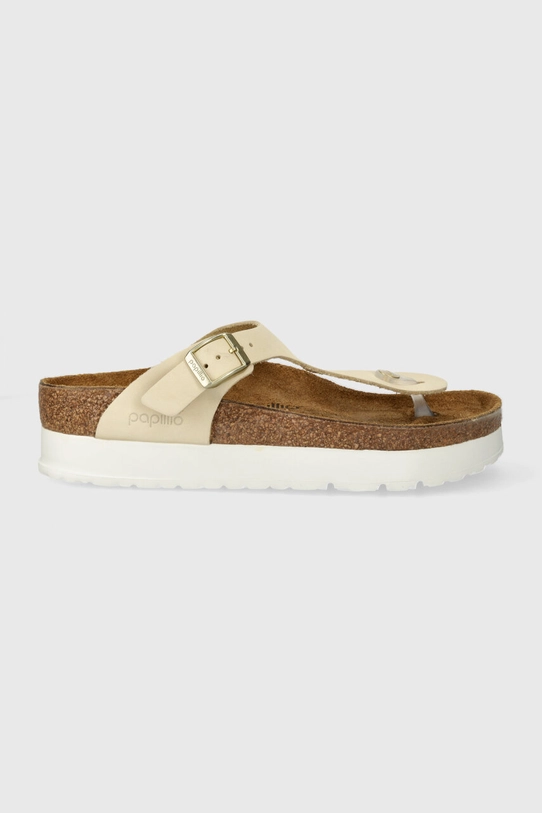 Kožené žabky Birkenstock Gizeh Platform Flex 1026899 béžová SS24