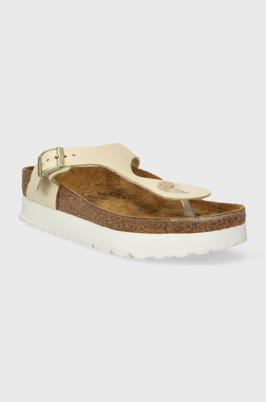 Încălțăminte Birkenstock slapi de piele Gizeh Platform Flex 1026899 bej