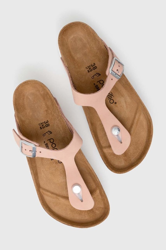 Birkenstock infradito in nubuck Gizeh Flex Platform 1026980 rosa SS24