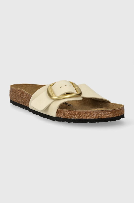 Birkenstock bőr papucs Madrid Big Buckle 1026574 bézs SS24