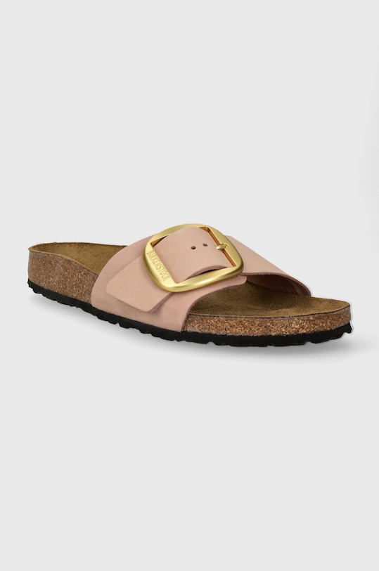 Birkenstock klapki nubukowe Madrid Big Buckle 1027056 różowy SS24