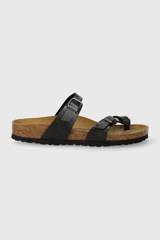 Birkenstock papuci Mayari imitatie de piele negru 1027333