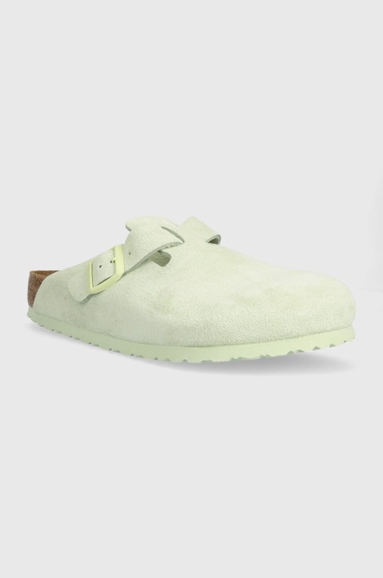 Semišové šľapky Birkenstock Boston 1026774.FadedLime zelená SS24