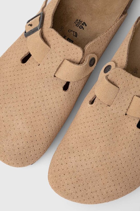 Обувь Замшевые шлепанцы Birkenstock Boston 1026948 бежевый