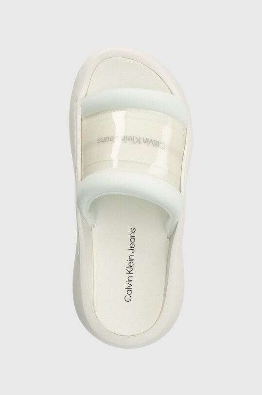 Calvin Klein Jeans klapki HYBRID SANDAL TPU IN LUM MET biały YW0YW01280