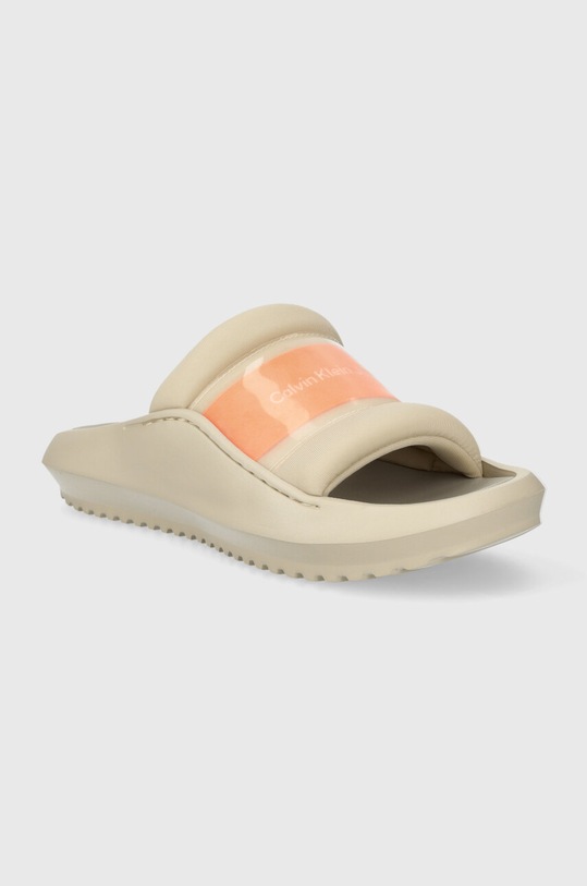 Obuwie Calvin Klein Jeans klapki HYBRID SANDAL TPU IN LUM MET YW0YW01280 beżowy