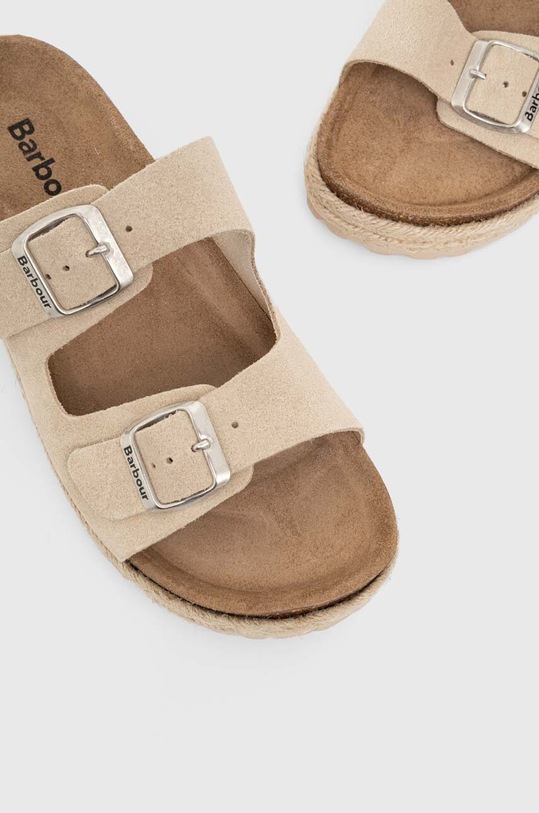 Barbour klapki zamszowe Sandgate beżowy LFO0701BE12