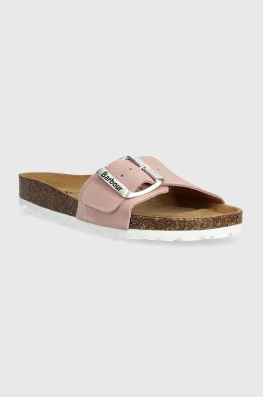 Barbour klapki zamszowe Benton LFO0710PI12 różowy SS24
