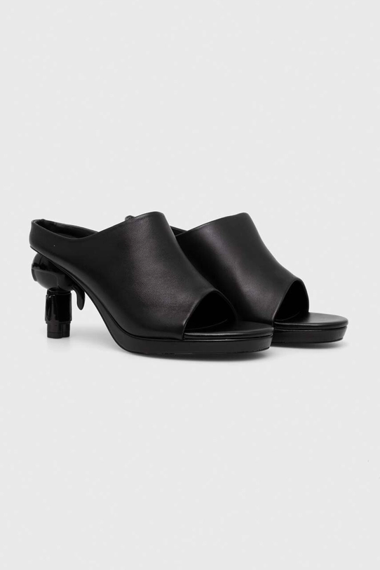 Шкіряні шльопанці Karl Lagerfeld IKON HEEL KL39004.000 чорний SS24