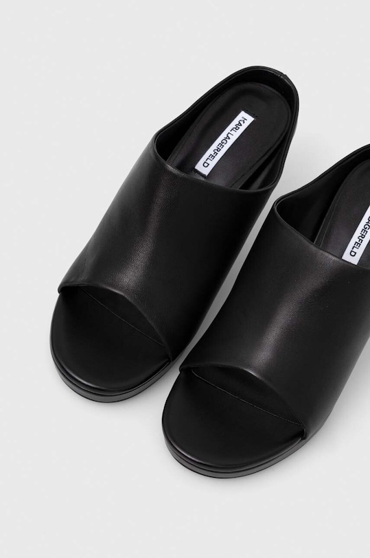 Karl Lagerfeld slapi de piele IKON HEEL negru KL39004.000