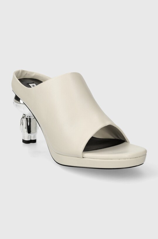 Usnjeni natikači Karl Lagerfeld IKON HEEL KL39004.011 bela SS24