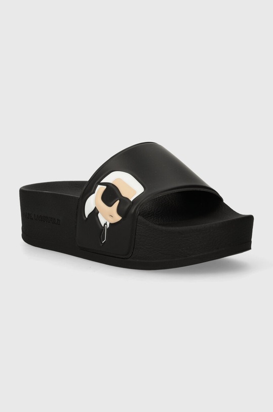 Pantofle Karl Lagerfeld KONDO MAXI imitace kůže černá KL80805N.V00