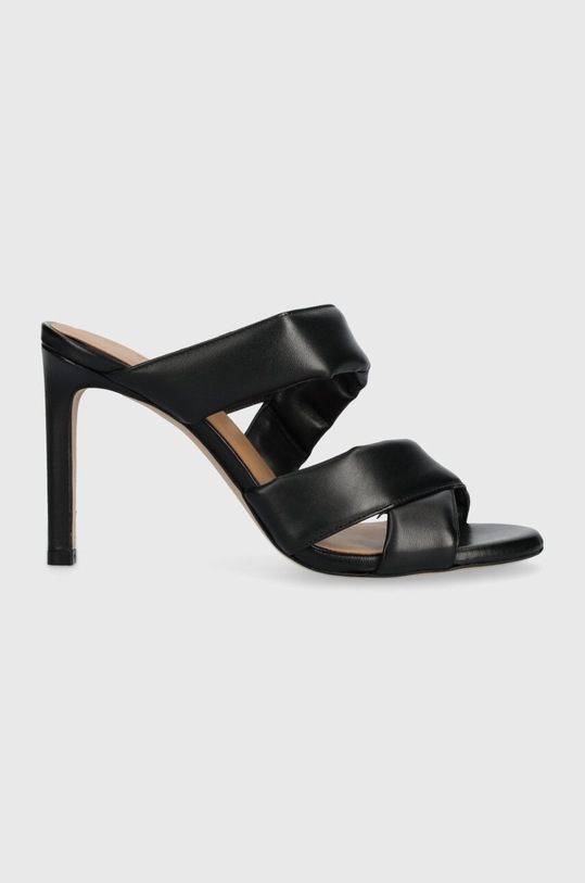 Kožené pantofle BOSS Janet přírodní kůže černá 50516326.001