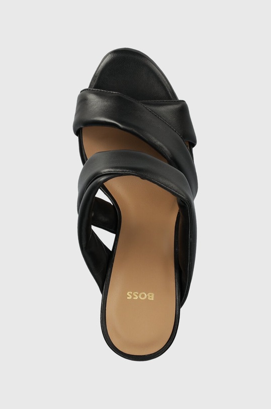 Kožené pantofle BOSS Janet černá 50516326.001