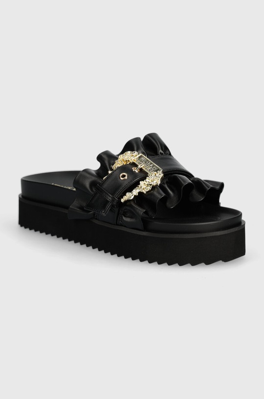 Versace Jeans Couture ciabatte slide Arizona finta pelle fiore nero 76VA3SM5.71570.899
