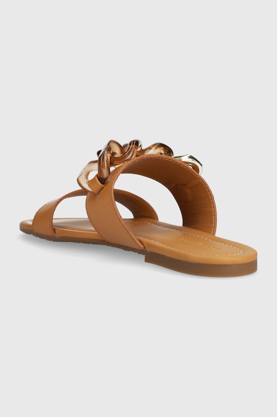 Încălțăminte See by Chloé slapi de piele Monyca SB42011A.533 maro