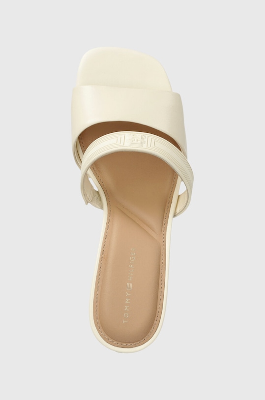 Pantofle Tommy Hilfiger SPORTY LEATHER MULE béžová FW0FW07640