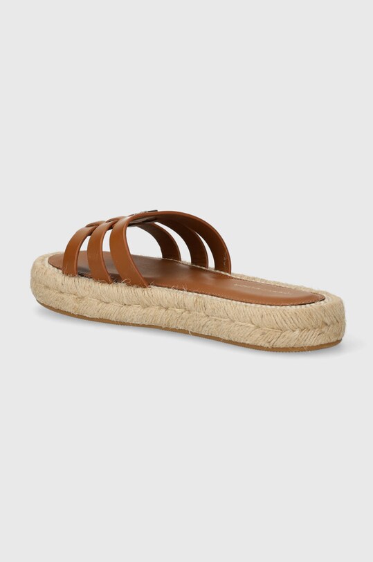 Взуття Шкіряні шльопанці Tommy Hilfiger AUTHENTIC FLAT LTHR ESPADRILLE FW0FW07745 коричневий