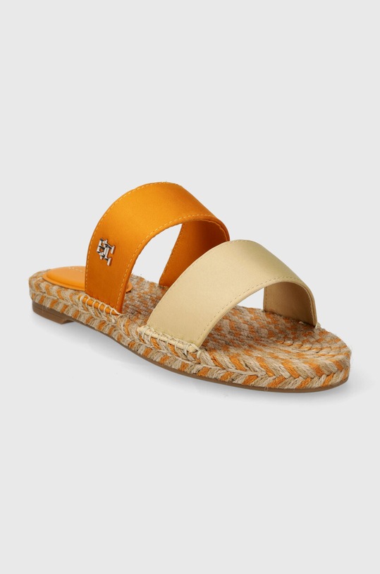 Tommy Hilfiger klapki TH SATIN FLAT ESPADRILLE SANDAL FW0FW07747 pomarańczowy SS24