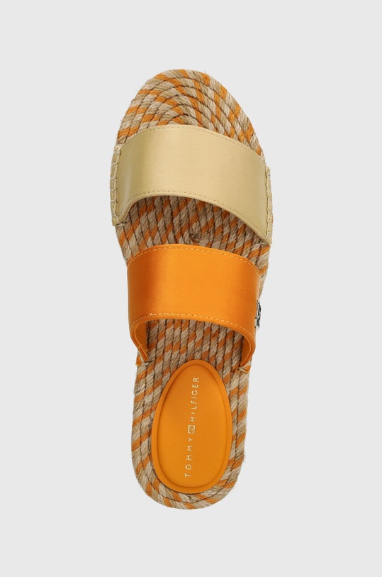 Tommy Hilfiger klapki TH SATIN FLAT ESPADRILLE SANDAL pomarańczowy FW0FW07747